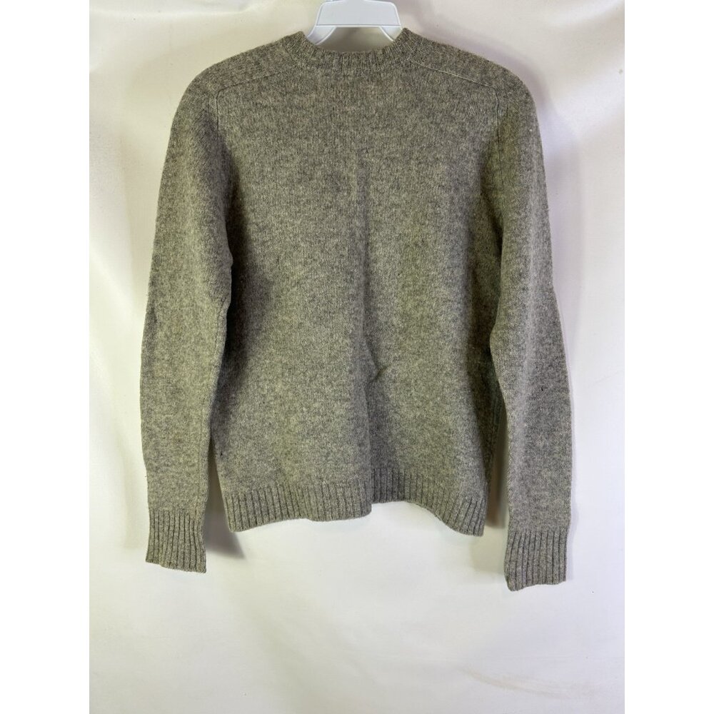 Vintage 60s Rockabilly Virgin Wool Cardigan Sweater Blank Gray - Picture 7 of 11